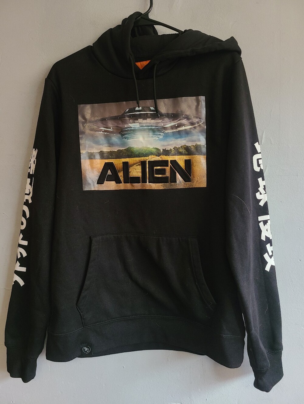 Men's size medium black hoodie sweatshirt "ALIEN" by Brooklyn Standard